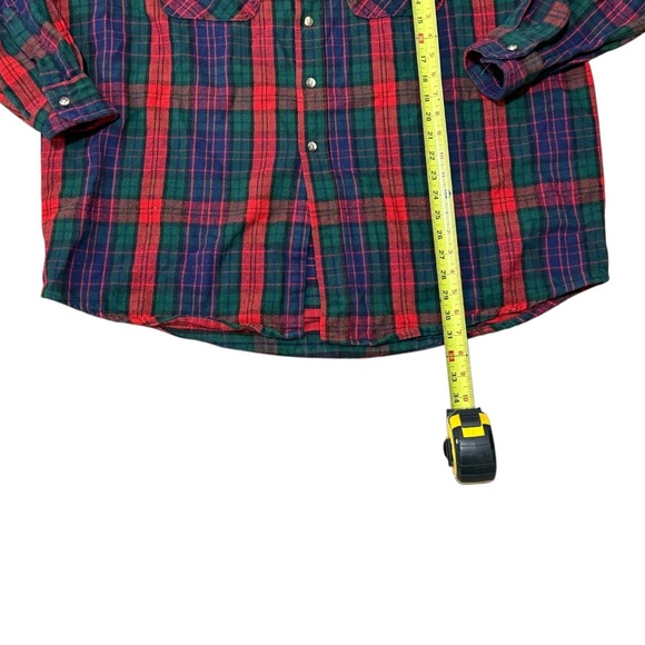 Ozark Wilderness Outfitters Plaid Flannel Shirt 2XL Red Green USA Made Christmas - Picture 8 of 8